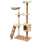 Vidaxl arbre  chat et griffoir sisal 150 cm empreintes de pattes beige