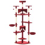 Vidaxl arbre  chat avec griffoirs en sisal 203 cm rouge et blanc