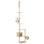 Vidaxl arbre  chat avec griffoirs en sisal 260 cm beige
