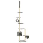 Vidaxl arbre  chat avec griffoirs en sisal 260 cm gris