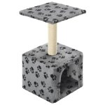 Vidaxl arbre  chat avec griffoirs en sisal 55 cm gris motif de pattes