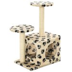 Vidaxl arbre  chat avec griffoir en sisal 60 cm beige motif de pattes