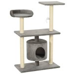 Vidaxl arbre  chat avec griffoirs en sisal 95 cm gris