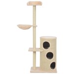 Vidaxl arbre  chat avec griffoirs en sisal beige 148 cm