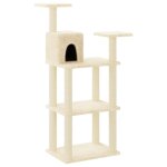 Vidaxl arbre � chat avec griffoirs en sisal cr�me 119 cm