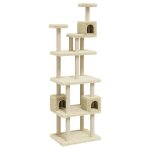 Vidaxl arbre � chat avec griffoirs en sisal cr�me 188 cm