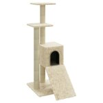 Vidaxl arbre � chat avec griffoirs en sisal cr�me 92 cm