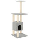 Vidaxl arbre  chat avec griffoirs en sisal gris clair 104 cm
