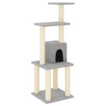 Vidaxl arbre à chat avec griffoirs en sisal gris clair 105 cm Vidaxl arbre à chat avec griffoirs en sisal gris clair 105 cm