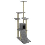 Vidaxl arbre à chat avec griffoirs en sisal gris clair 155 cm Vidaxl arbre à chat avec griffoirs en sisal gris clair 155 cm