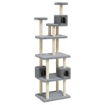 Vidaxl arbre  chat avec griffoirs en sisal gris clair 188 cm