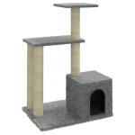 Vidaxl arbre � chat avec griffoirs en sisal gris clair 71 cm