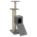 Vidaxl arbre  chat avec griffoirs en sisal gris clair 92 cm