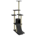 Vidaxl arbre � chat avec griffoirs en sisal gris fonc� 155 cm