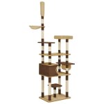 Vidaxl arbre  chat avec griffoirs en sisal marron 235 cm