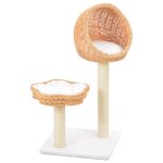 Vidaxl arbre  chat avec griffoir en sisal naturel bois de saule