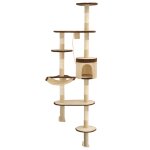 Vidaxl arbre à chat en sisal montage mural 194 cm beige et marron Vidaxl arbre à chat en sisal montage mural 194 cm beige et marron