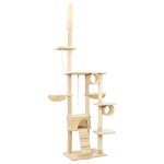 Vidaxl arbre  chat du sol au plafond beige 220 - 240 cm