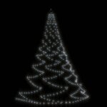 Vidaxl arbre mural avec crochet mtallique 260 led blanc froid 3 m
