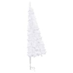 Vidaxl arbre de nol artificiel d'angle led et boules blanc 180 cm pvc