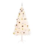 Vidaxl arbre de nol artificiel avec boules et led blanc 180 cm