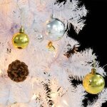 Vidaxl arbre de nol artificiel dcor boules led de nol 180cm blanc