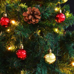Vidaxl arbre de nol artificiel dcor boules led de nol 180cm vert