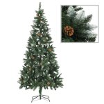 Vidaxl arbre de nol artificiel avec led et boules 210 cm