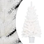 Vidaxl arbre de nol artificiel avec led et boules blanc 90 cm