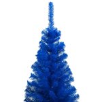 Vidaxl arbre de nol artificiel avec led et boules bleu 120 cm pvc