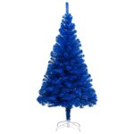 Vidaxl arbre de no�l artificiel avec led et boules bleu 240 cm pvc