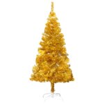 Vidaxl arbre de no�l artificiel avec led et boules dor� 120 cm pet