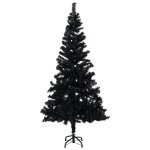 Vidaxl arbre de nol artificiel avec led et boules noir 240 cm pvc