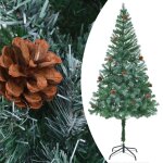 Vidaxl arbre de no�l artificiel led et boules et pommes de pin 180 cm