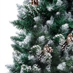 Vidaxl arbre de no�l artificiel led et boules et pommes de pin 210 cm