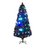 Vidaxl arbre de nol artificiel et support / led 180 cm fibre optique