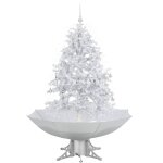 Vidaxl arbre de nol neigeux avec base de parapluie blanc 140 cm