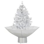Vidaxl arbre de nol neigeux avec base de parapluie blanc 75 cm