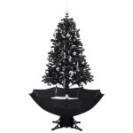 Vidaxl arbre de nol neigeux avec base de parapluie noir 170 cm pvc