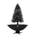Vidaxl arbre de nol neigeux avec base de parapluie noir 190 cm pvc