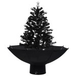 Vidaxl arbre de nol neigeux avec base de parapluie noir 75 cm pvc
