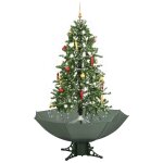 Vidaxl arbre de nol neigeux avec base de parapluie vert 170 cm