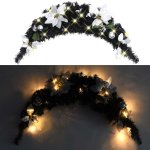 Vidaxl arche de no�l avec lumi�res led noir 90 cm pvc