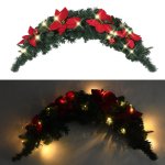 Vidaxl arche de nol avec lumires led vert 90 cm pvc
