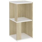 Vidaxl armoire d'angle blanc et chne sonoma 33x33x67 cm agglomr