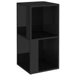 Vidaxl armoire d'angle noir brillant 33x33x67 cm agglomr