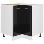 Vidaxl armoire d'angle noir brillant 75, 5x75, 5x80, 5 cm agglomr