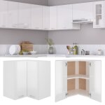 Vidaxl armoire d'angle suspendue blanc brillant 57x57x60 cm agglom�r�