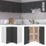 Vidaxl armoire d'angle suspendue gris 57x57x60 cm agglomr