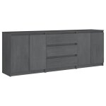 Vidaxl armoire d'appoint gris 180x36x65 cm bois de pin massif